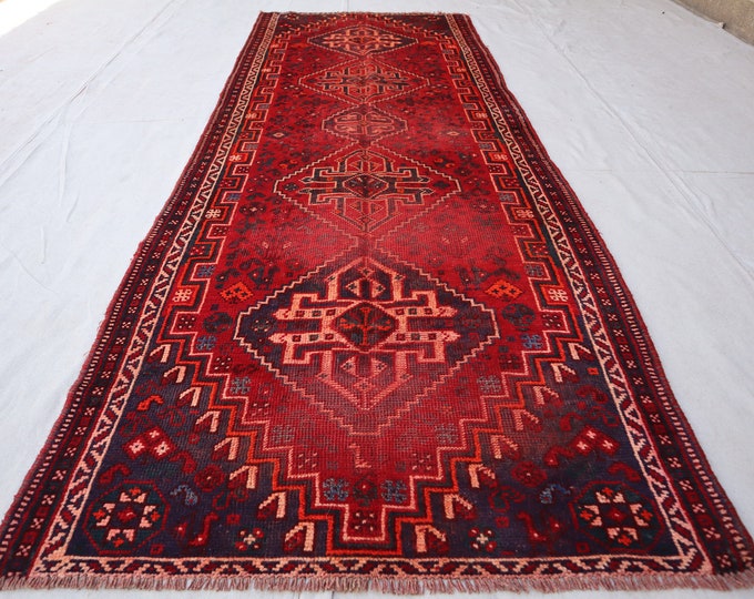 3'3 x 8'9 Hand knotted tribal wool rug - Caucasian area rug