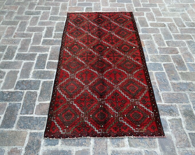 hand knotted Traditional wool rug - rug for bedroom decor - rug for bedroom decor 3'4 x 6'4