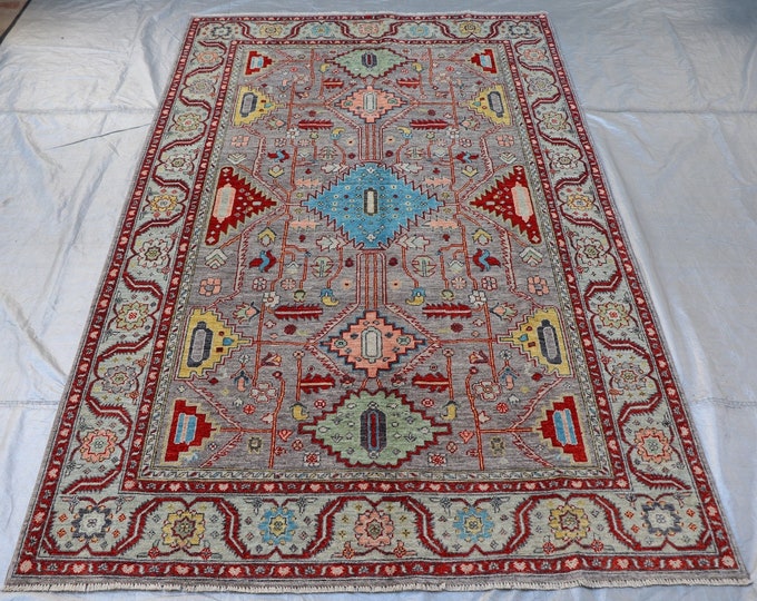 6x9 Turkish handmade oriental rug, 6x9 Tribal wool rug, Oriental rug, Living room rug, Bedroom rug, Handmade afghan rug
