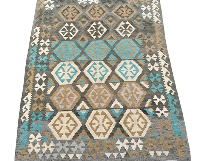 70% off Multicolor 5x7 Elegant Oriental rug Boho kilim rug - bedroom rug - Turkish kilim rug - dining room rug