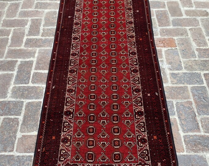 Super fine handmade Afghan Kunduzi Ghazni wool rug runner - 2'9  x10'2