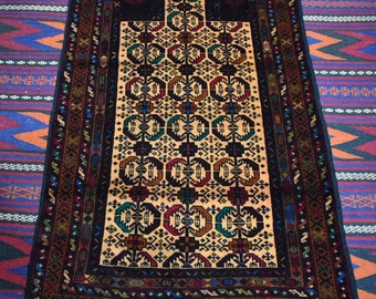Fine Afghan Kawdani Prayer rug - Hand made Baluch Rug