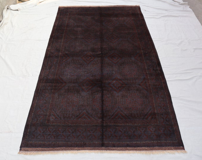 70% off 6.4 x 10.1 Ft /vintage Afghan ZanjirGol Baluch Handmade Rug -  Tribal Dark wool rug/ Home Decore Pattern Large Area Rug