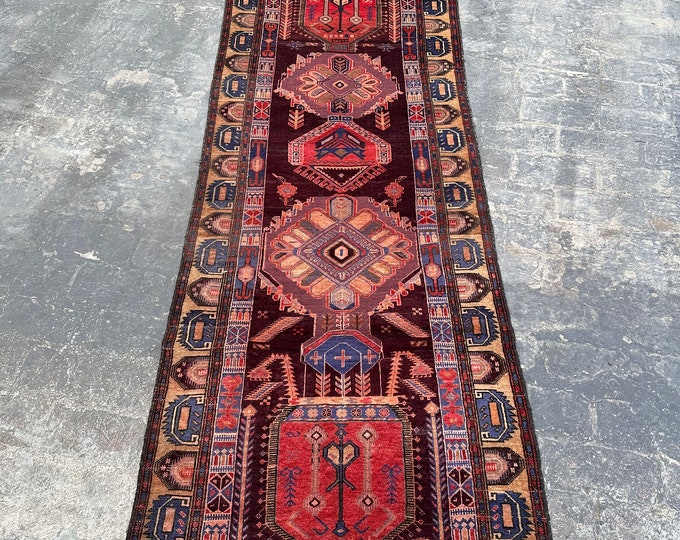 70% off 2.9 x 12. Ft/ super fine Afghan Baluch Vintage Barjesta rug runner | Hand knotted tribal wool runner rug Nomadic wool Hallway Rug