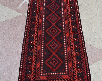 Vintage Afghan tribal handmade Kilim rug Runner - Turkish kilim rug runner - Nomad kilim