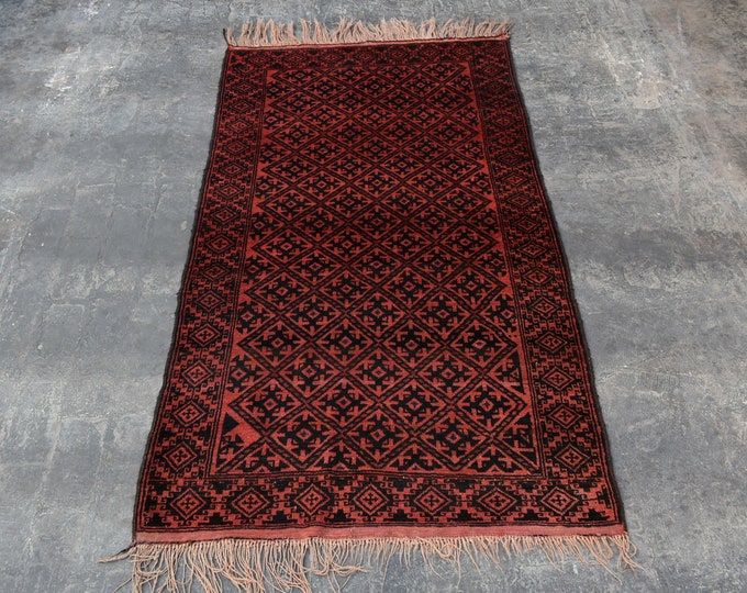 4x7 Afghan vintage tribal baluch rug, Bedroom rug, turkish wool rug