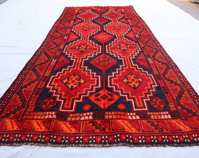 4'1 x 9'2 Tribal Caucasian vintage handmade rug