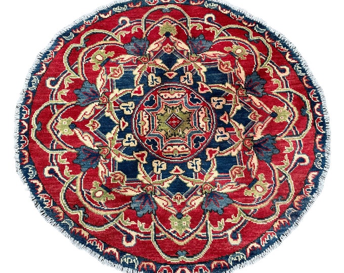 70% off Traditional 4x4 Round Rug - Handmade Circle rug