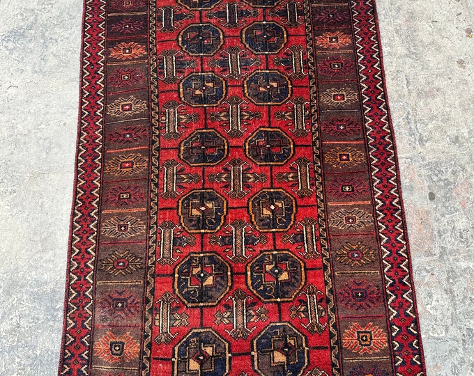 70% off Size 3 x 5,1 Ft Baluch Afghan MorGol rug | Hand knotted Geometric wool rug/ Natural Dye Color/ Vintage  Baluch Rug Area Rare Rug