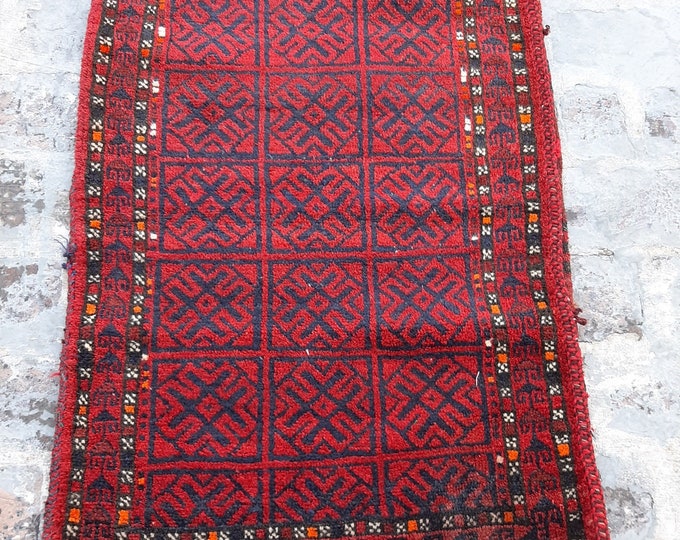 2'0 x 3'7 ft. Afghan Baluch Balisht Bag, Nomadic Wall Hanging, Tribal Style Tapestry