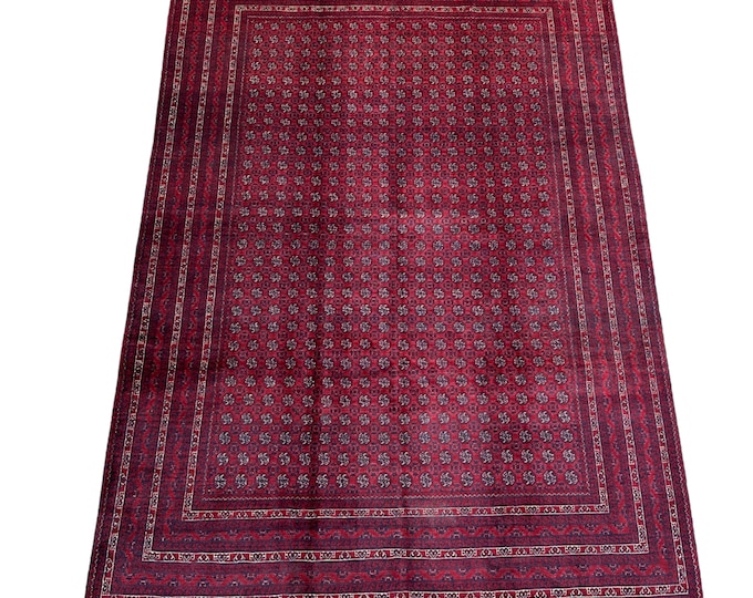 6'6 x 9'6 Fine Handmade Khoja Roshnai Afghan rug - Bedroom area rug