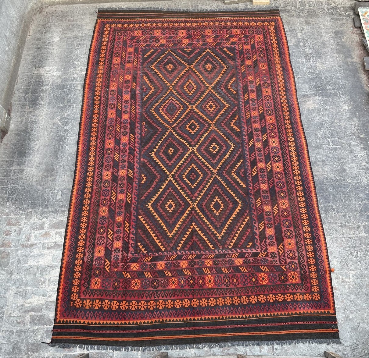 10'0 x 16'1 - Large Retro vintage Afghan Rug