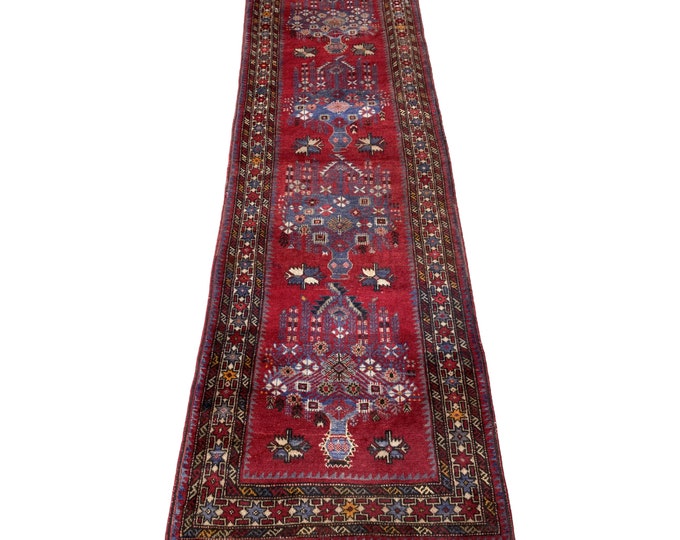 Hand knotted Afghan Tribal runner rug - hallway Baluch runner rug