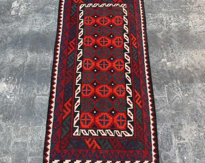 70% off Tribal afghan rug kilim | Traditional wool kilim rug