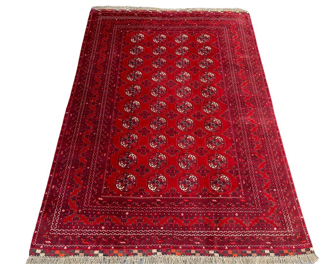 70% off Fine Afghan Vintage Kunduzi Handmade wool rug - 6'8 x 9'3