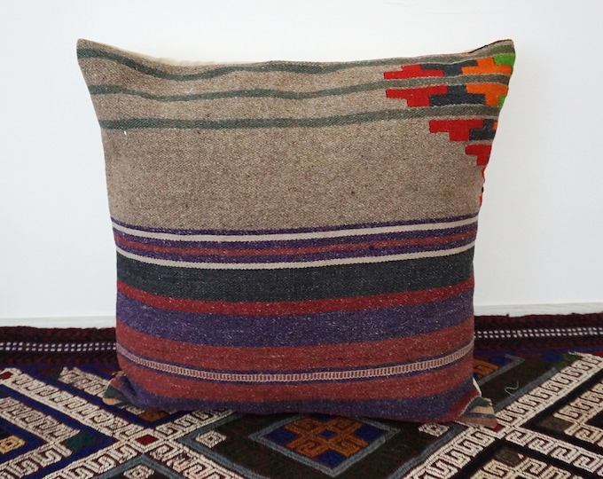 70% off 20"x20" Home decor, Decorative kilim pillow, Throw Pillow cover, Handmade pillow, turkish Anatolian pillow case, Cushion cover