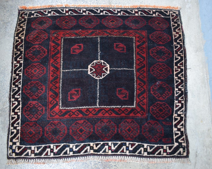 70% off 2.4 x 2.8 Afghan handmade Tribal Baluch BagFace Rug - Kids room rug - Kitchen rug - veg dye rug/ Wall Hanging Mini  Rug