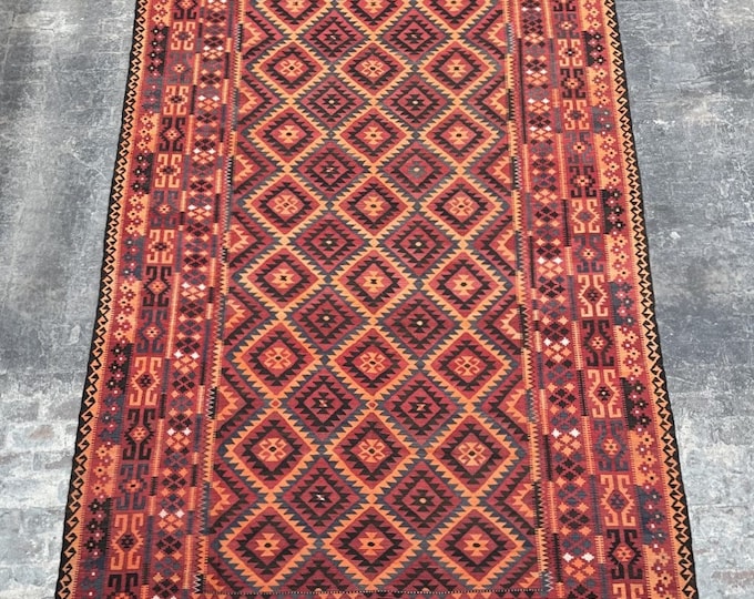 9'5 x 15'8 - Large Retro vintage Afghan Rug | rug kilim for bedroom | Living room rug | Tribal handmade rug