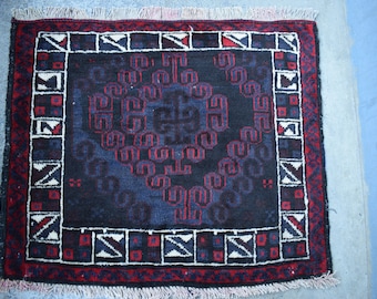 70% off 2.3 x 2.8 Afghan handmade Tribal Baluch BagFace Rug - Kids room rug - Kitchen rug - veg dye rug/ Wall Hanging Mini  Rug