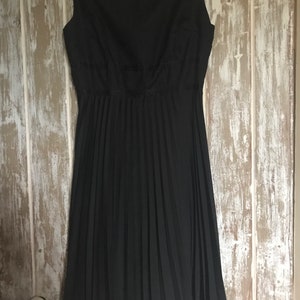 Vintage Black Pleated Dress, Vintage Cocktail Dress