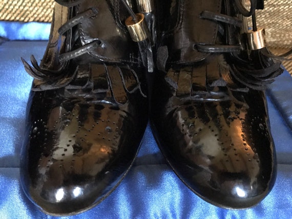 Vintage Bertie Black Patent Brogues - image 3