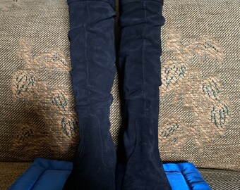 flat suede slouch boots