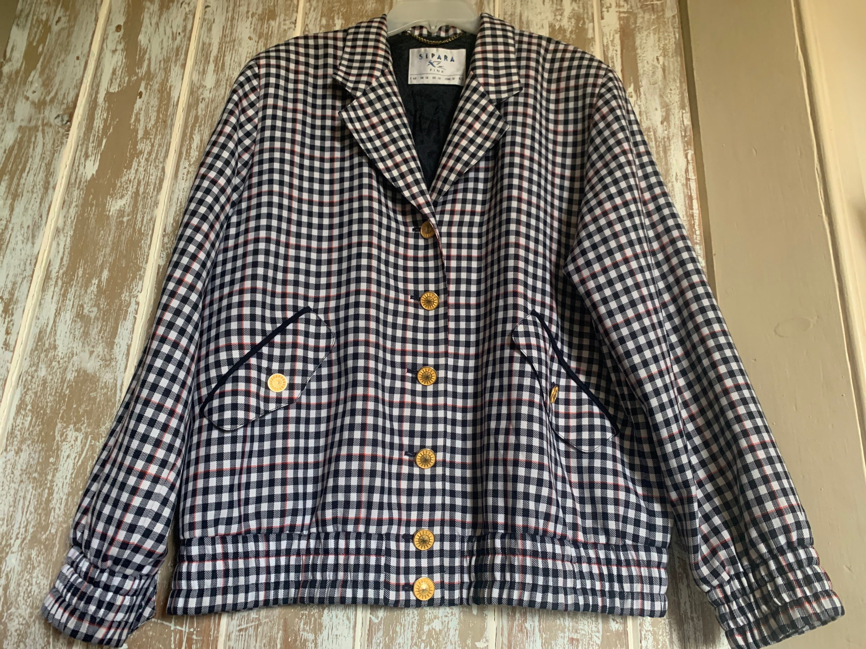 Vintage Separate FINK Checked Blouson Jacket, Vintage Fink