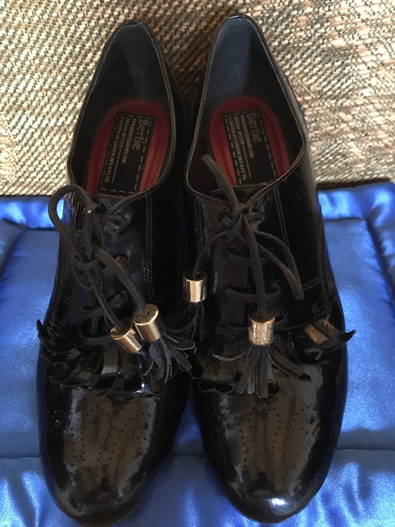 Vintage Bertie Black Patent Brogues - image 2