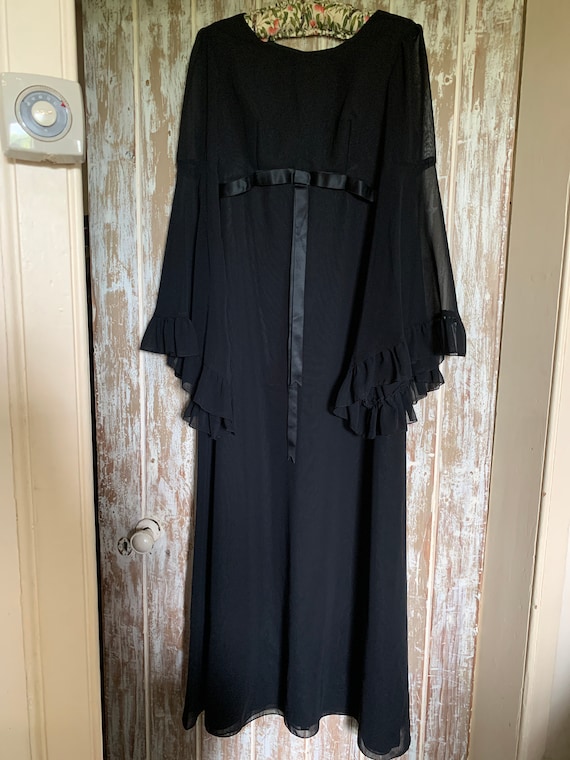 Vintage 1970s Black Evening Dress - Gem