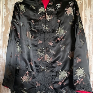 Vintage Chinesische Hand bestickt Seiden Abend Jacke