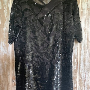 Vintage French Connection Black Sequined