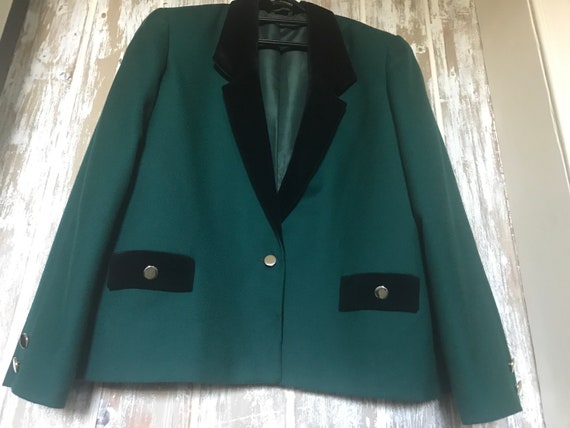 Vintage Green Wool Short Box Jacket 