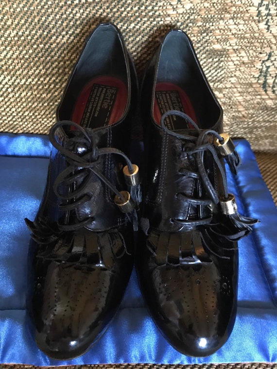 Vintage Bertie Black Patent Brogues - image 5