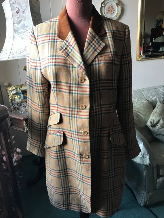 Vintage Daks Signature Plaid Check Coat Etsy Canada
