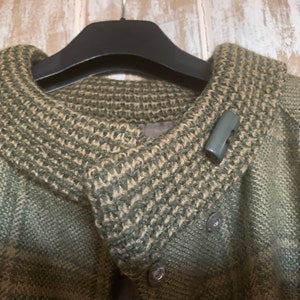Vintage Green Plaid Check Coat