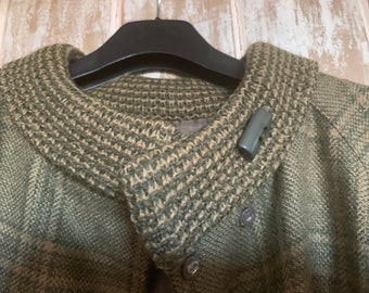 Vintage Green Plaid Check Coat