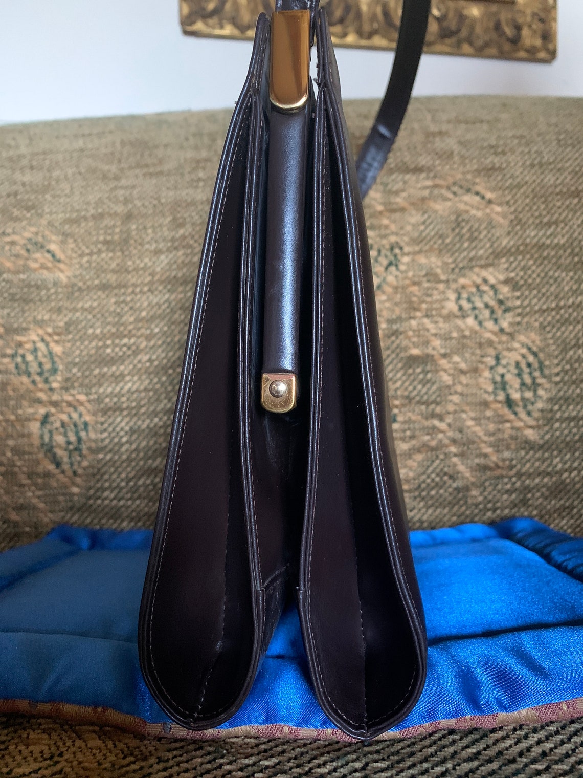 Vintage Dark Brown Comtesse Leather Handbag - Etsy UK