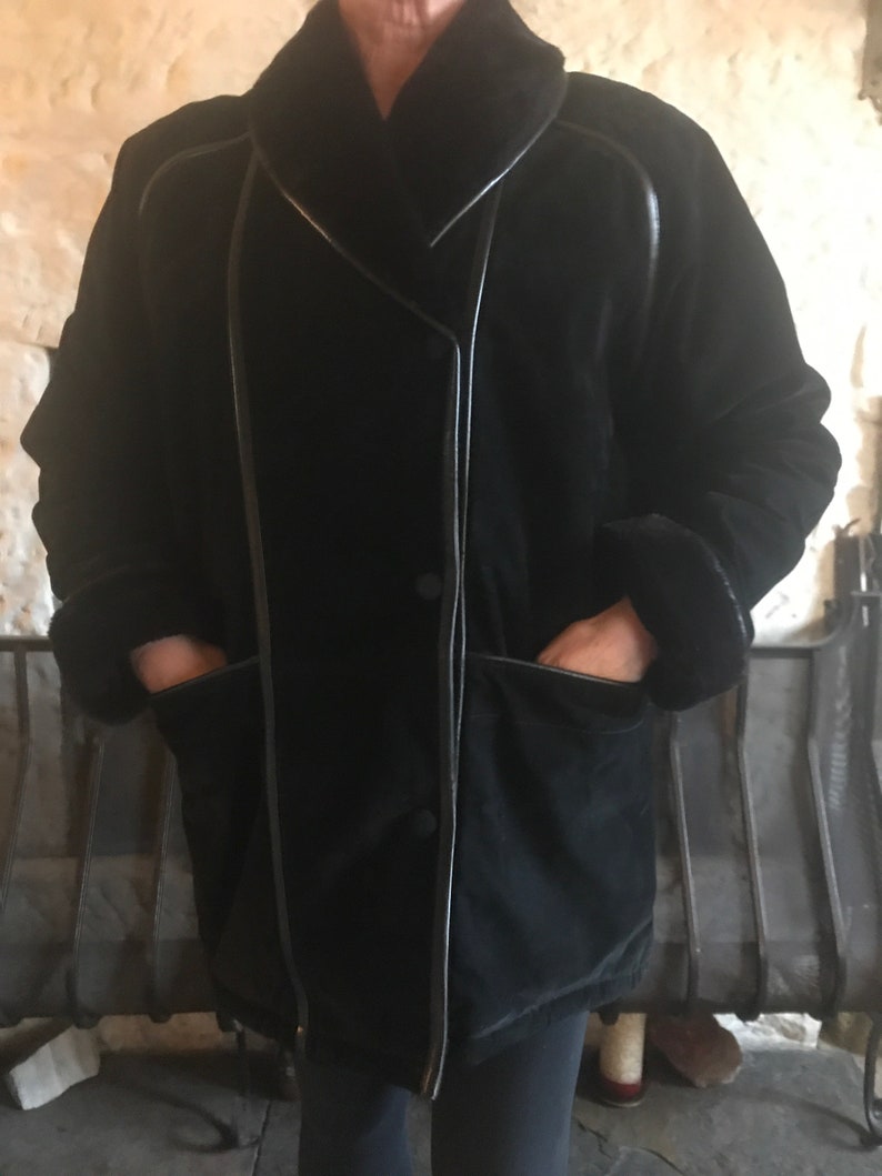 Vintage Black Sheepskin Jacket Shearling