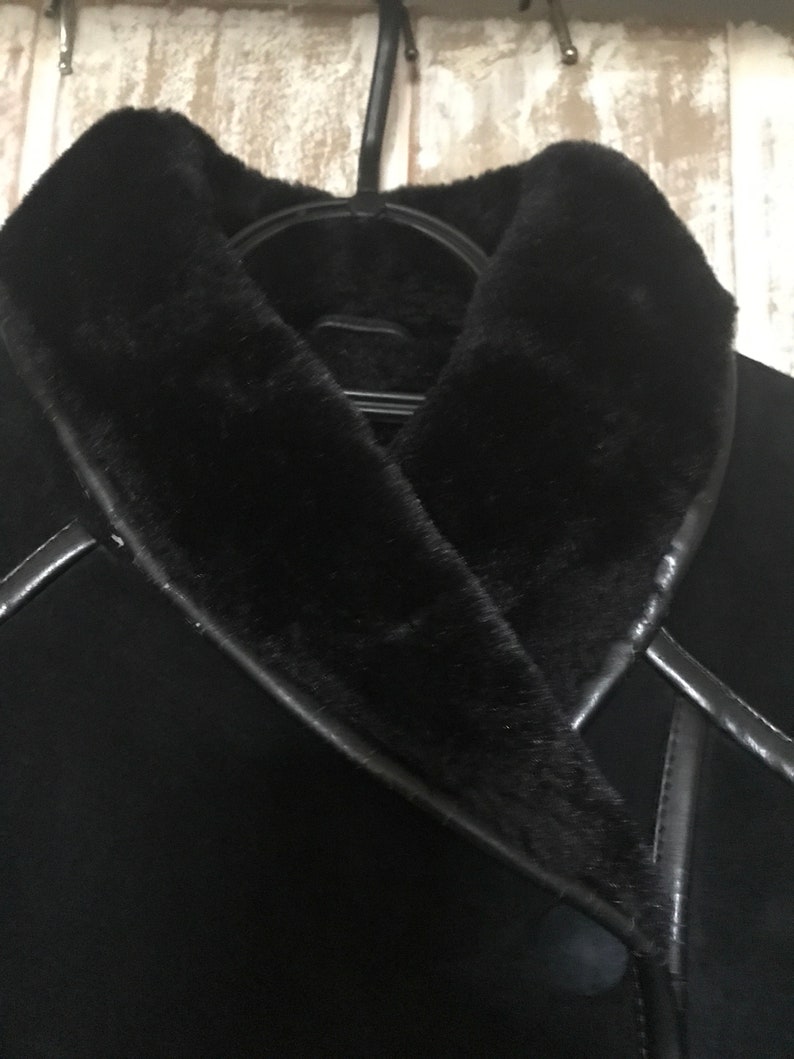 Vintage Black Sheepskin Jacket Shearling