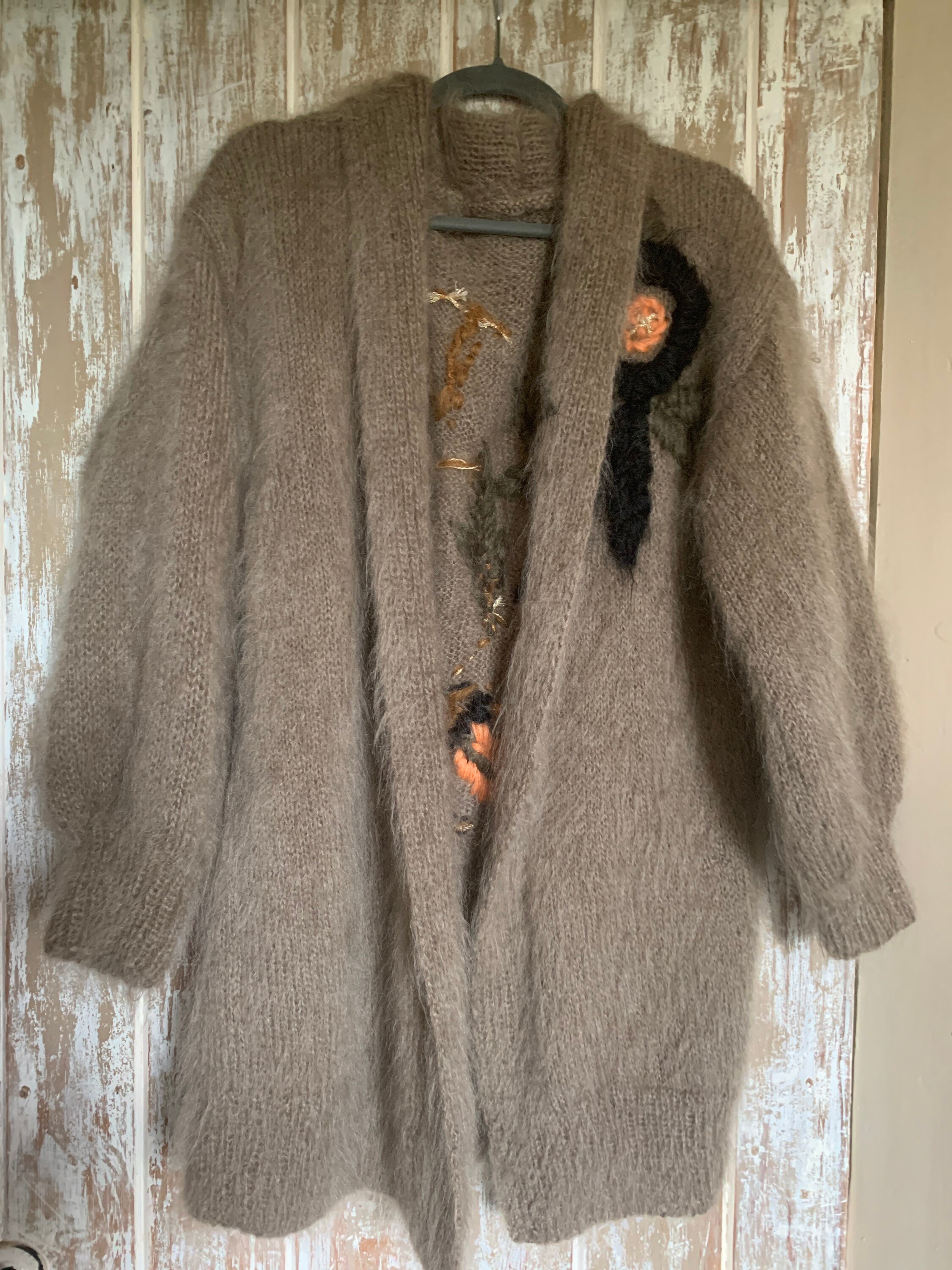 Vintage Long Mohair Wool Jacket, Designer Mohair Wool Jacket 