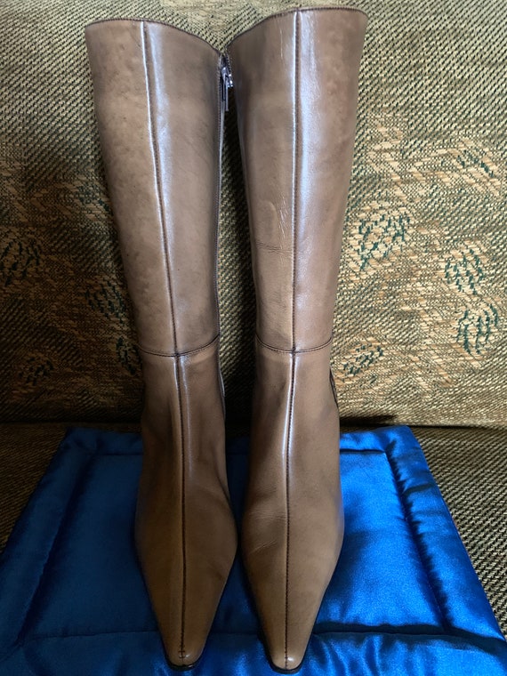 Vintage Clarks Leather Suede Embroidered Boots Etsy