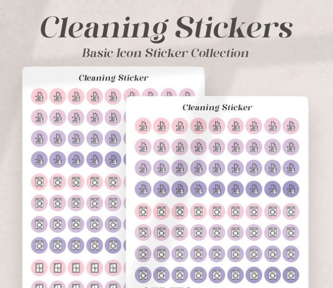 Cleaning Printable Icon Stickers Household Chores Planner Icons ...