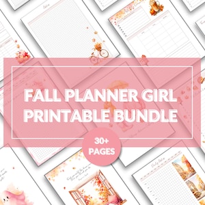 Può includere: Un set di planner stampabili con oltre 30 pagine con illustrazioni a tema autunnale. Le pagine includono una varietà di layout per la pianificazione, la tenuta di un diario e il monitoraggio. Le illustrazioni presentano zucche, foglie e altri elementi autunnali.