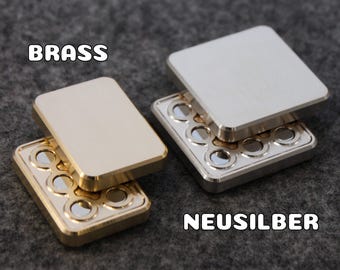 Mosiężny lub Neusilber Smooth Basic Slider, kieszonkowy symulator sensoryczny EDC, relaksujący fidget