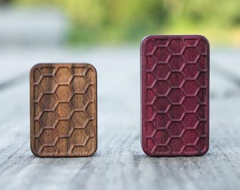 Honeycomb 3d Relief Hardwood Fidget Slider, 3x2, 3x3, 4x2 Pocket Finger Clicker Toy