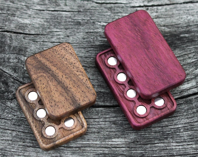 Solid Wood Compact Fidget Slider, Three Sizes and Three Types of Wood, 3x2, 3x3, 4x2 Click