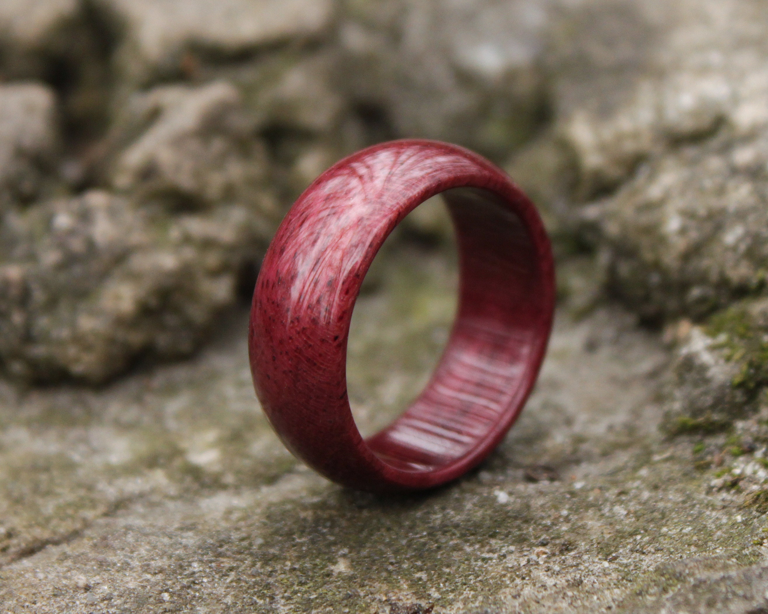 Purple Heart Natural Wood Ring for Men and Women Handmade Etsy