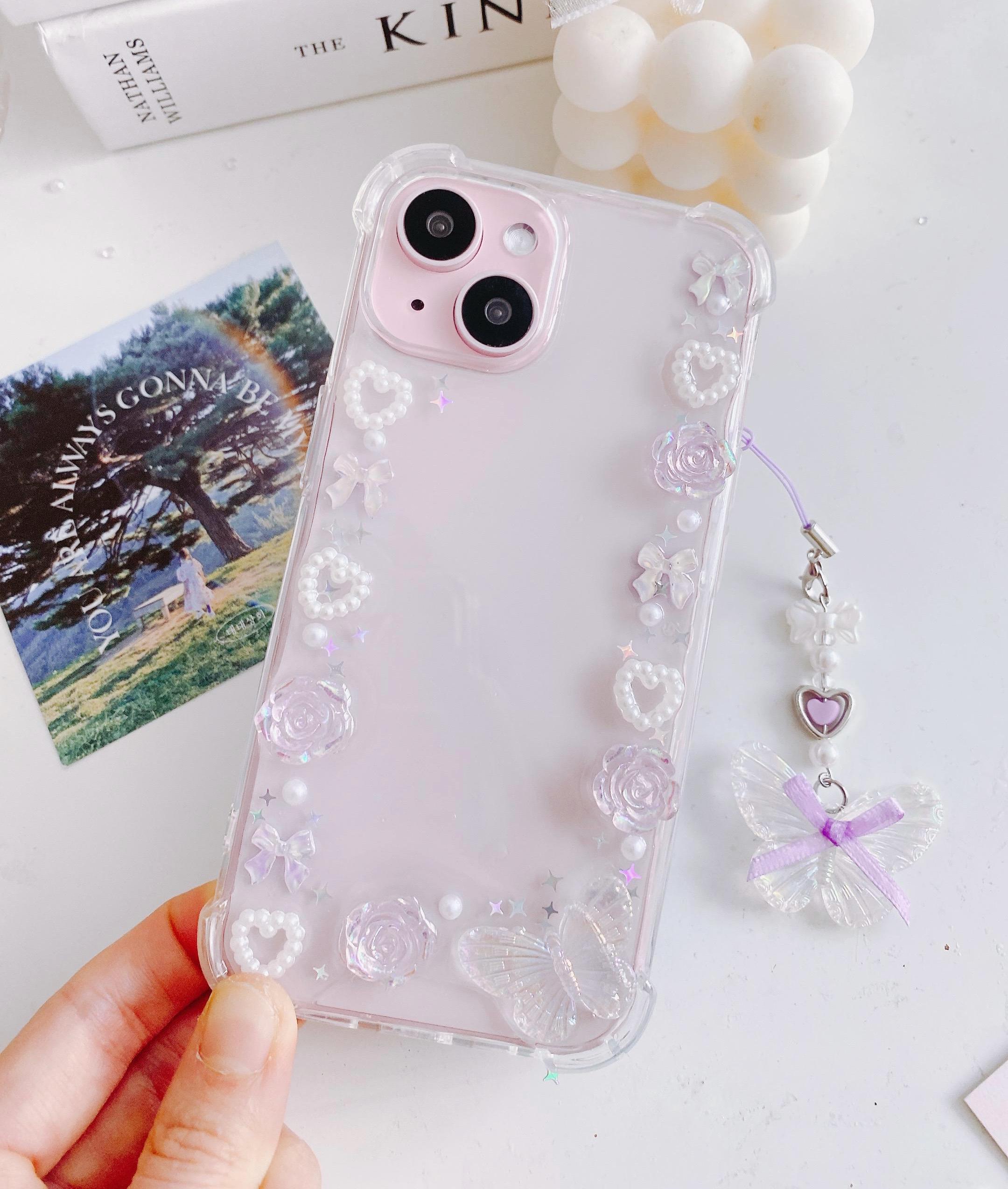 Purple butterfly iPhone 16/15/14/13/12/11/SE/Galaxy S25/S24/S23/S22/S21 case
