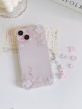 Pink mother of pearl butterfly heart iPhone 17/16/15/14/13/12/11/Galaxy S25/S24/S23/S22/S21 case product logo