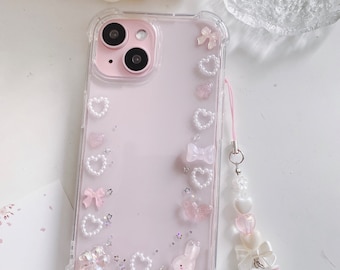 Rabbit bunny pink ribbon iPhone 16/15/14/13/12/11 Galaxy S25/S24/S23/S22/S21 case